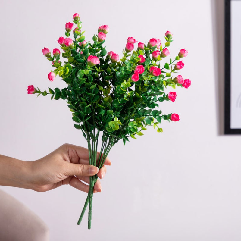 Decorative Flower Bud Stem Pink Set Of 2 - Artificial flower | Home decor item | Room decoration item
