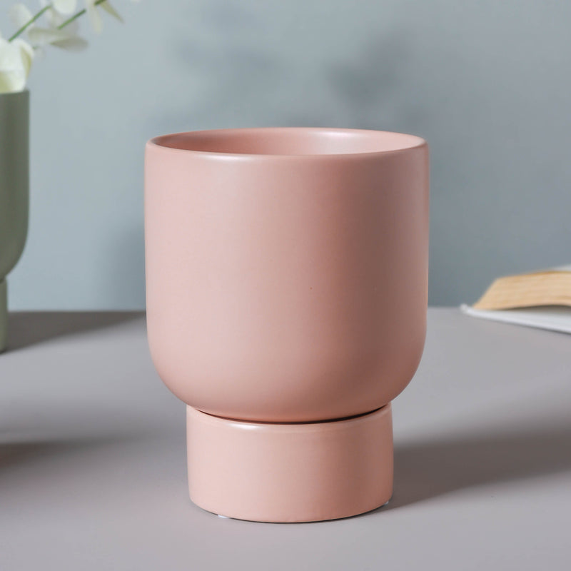 Gloss Finish Planter With Stand - Flower vase for home decor, office and gifting | Home decoration items