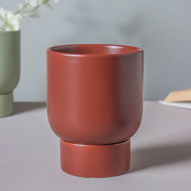 Gloss Finish Planter With Stand - Flower vase for home decor, office and gifting | Home decoration items