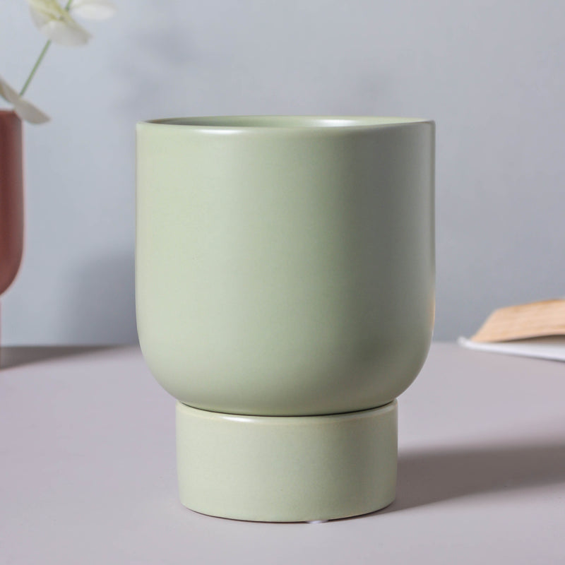 Gloss Finish Planter With Stand - Flower vase for home decor, office and gifting | Home decoration items