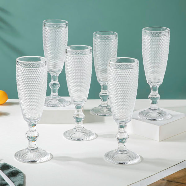 Nestasia Set of 6 Grey Mimosa Glass 150 ml: Buy Nestasia Set of 6 Grey Mimosa  Glass 150 ml Online at Best Price in India