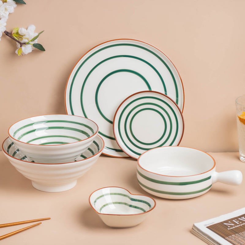 Spiral Green 22 Piece Dinner Set For 6