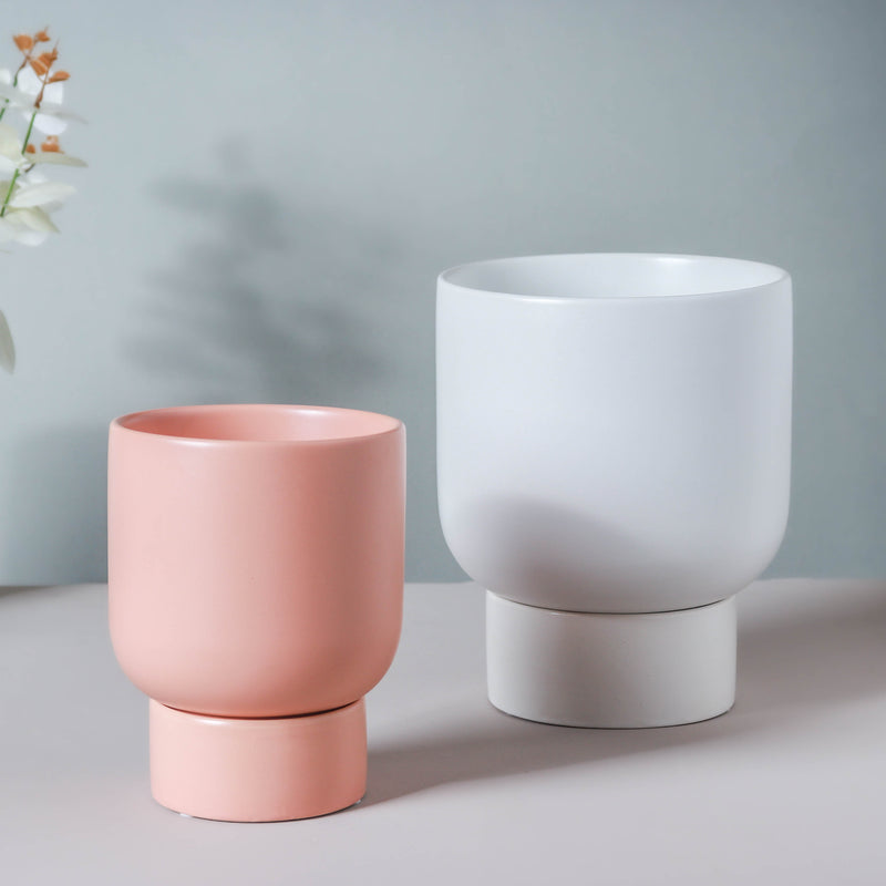 Gloss Finish Planter With Stand - Flower vase for home decor, office and gifting | Home decoration items