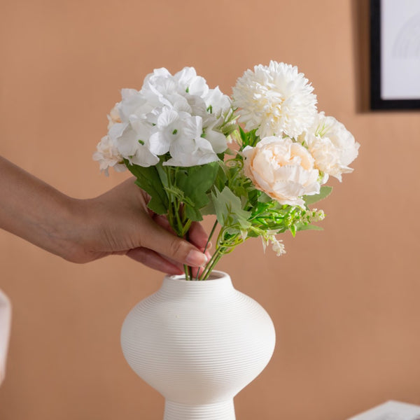 Artificial Flower Bunch Peony White - Artificial flower | Home decor item | Room decoration item