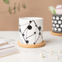 Twyla Starling Black White Planter With Wooden Coaster - Indoor planters and flower pots | Home decor items