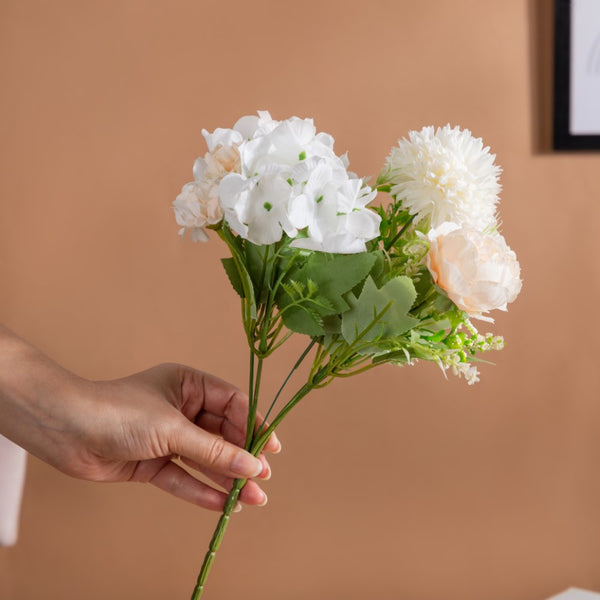 Artificial Flower Bunch Peony White - Artificial flower | Home decor item | Room decoration item
