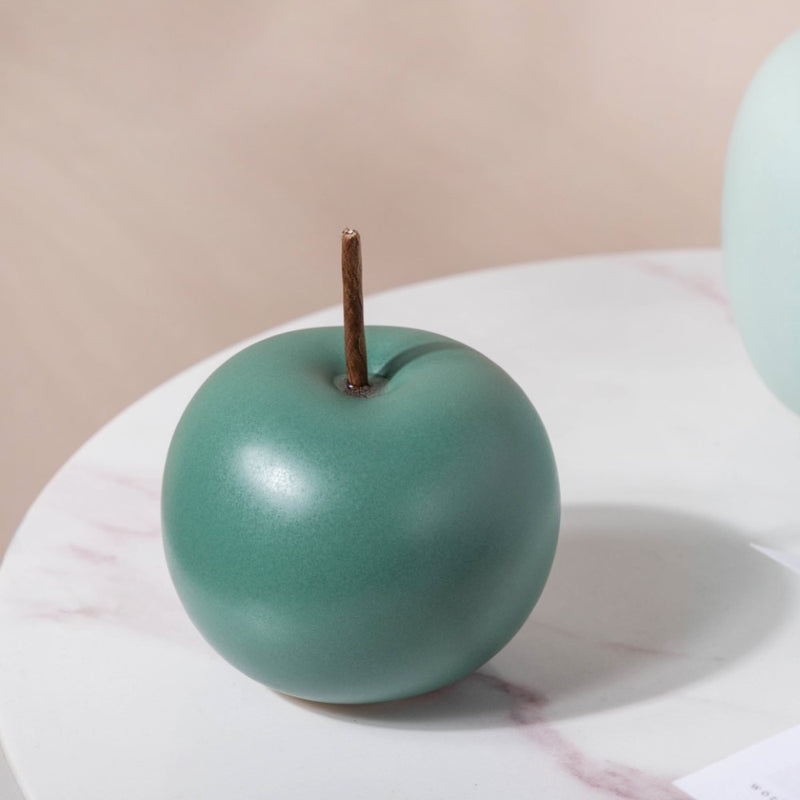 Apple Ceramic Decor Small Teal - Showpiece | Home decor item | Room decoration item