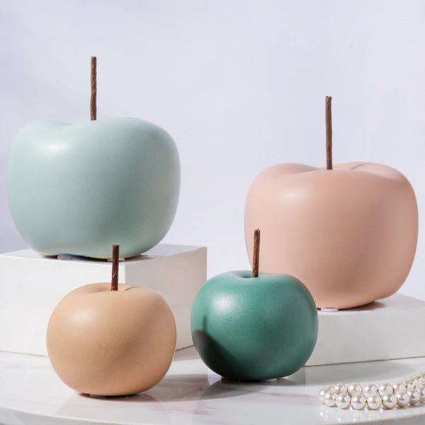 Apple Ceramic Decor Small Teal - Showpiece | Home decor item | Room decoration item