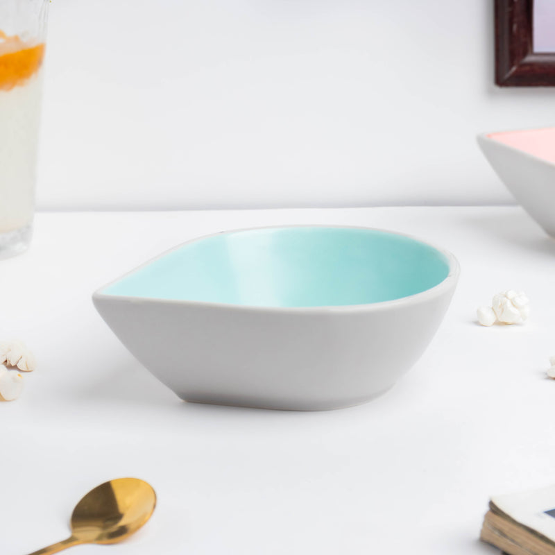 Dew Tiffany Blue Snack Bowl 250 ml - Bowl,ceramic bowl, snack bowls, curry bowl, popcorn bowls | Bowls for dining table & home decor