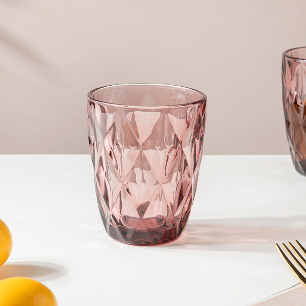 Rose Crystal Tumbler Mauve Small Set Of 6 250 ml