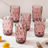 Rose Crystal Tumbler Mauve Large Set Of 6 350 ml