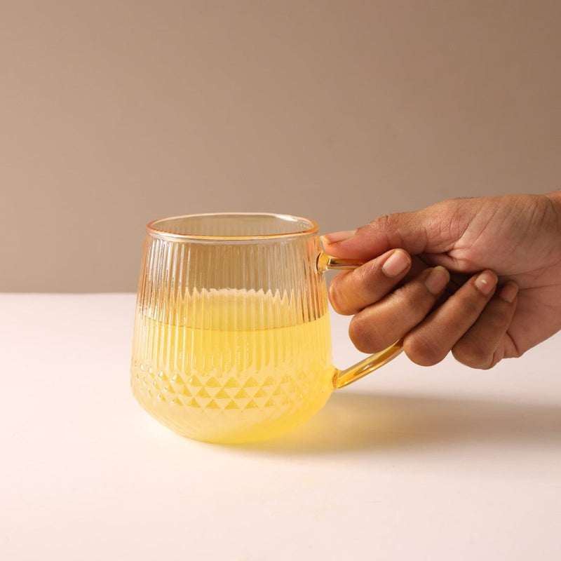 Classic Glass Tea Set of 5- Amber - Tea set, teapot set, teacup set | Tea set for Dining table & Home decor