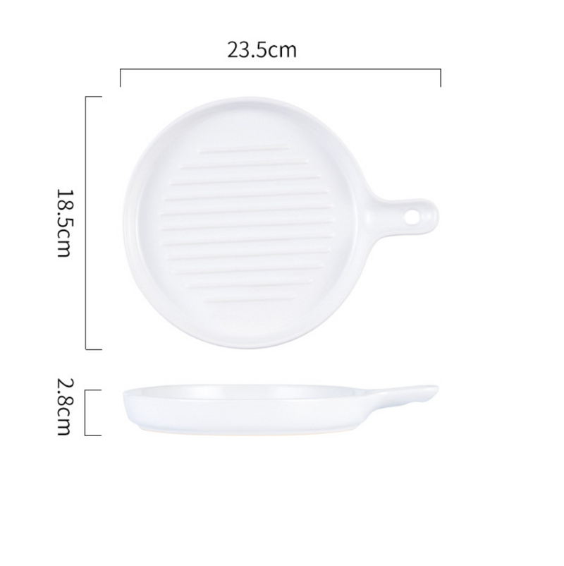 Round Grill Plates - Ceramic platter, serving platter, fruit platter | Plates for dining table & home decor