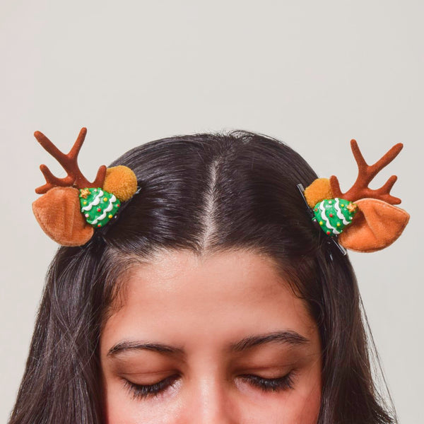 Christmas Tree Hairclip Set Of 2