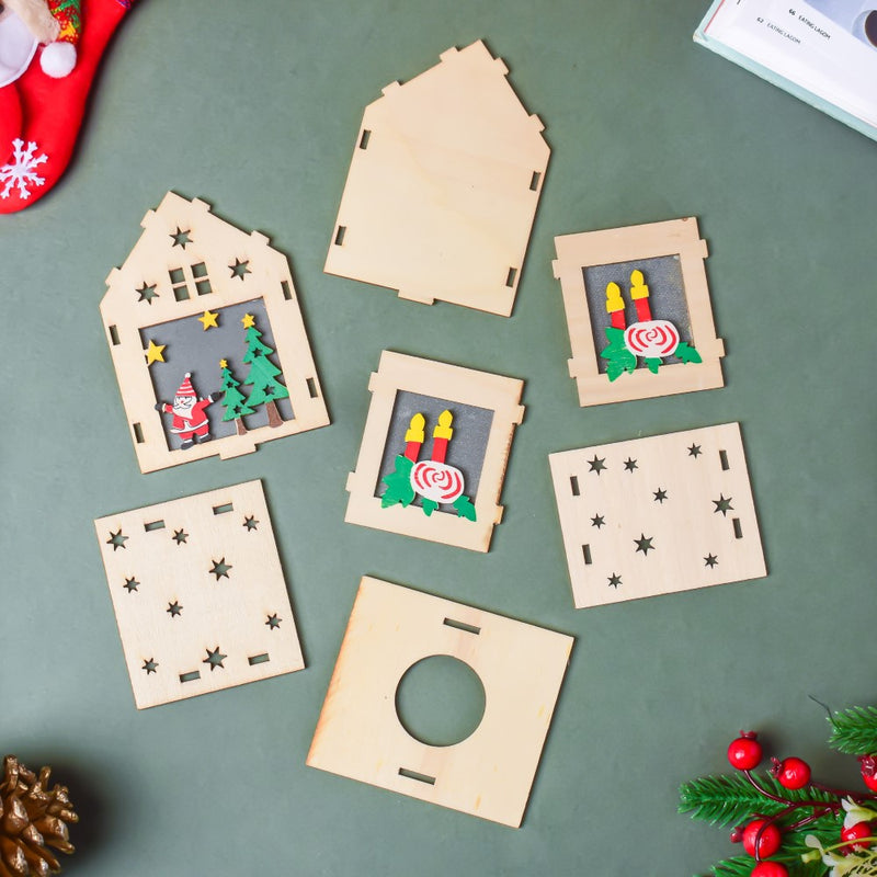 Illuminate DIY Santa LED Wooden House Decor Large - Showpiece | Home decor item | Room decoration item