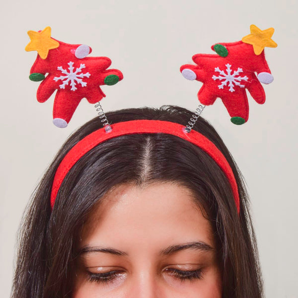 Christmas Tree Hairband Red