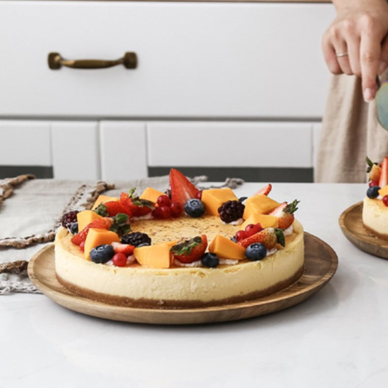 Acacia Wood Cake Stand With Dome 10 inch
