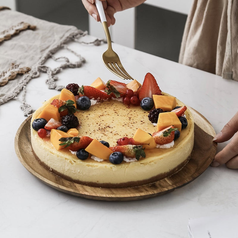 Acacia Wood Cake Stand With Dome 10 inch