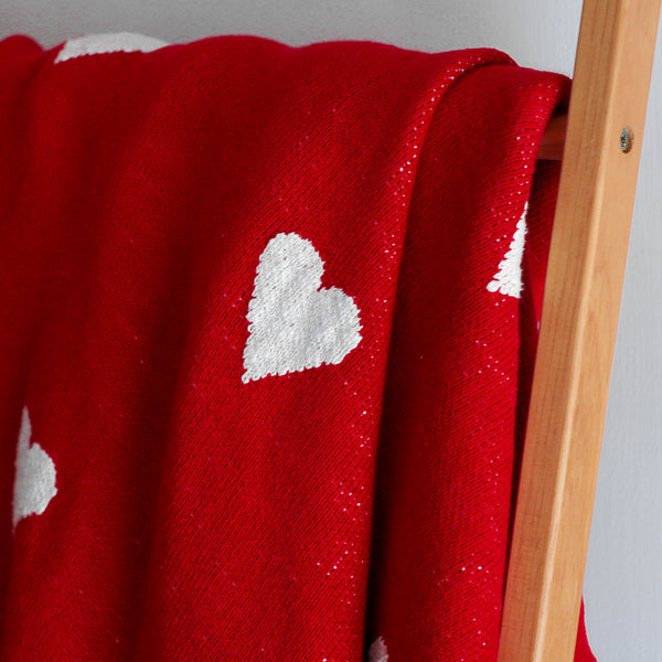 Knitted Throw Hearts