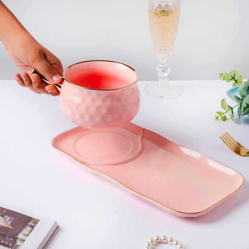 Think Pink Pot And Plate Set - Soup bowl, serving bowl set, noodle bowl, plates and bowls | Bowls for dining table & home decor
