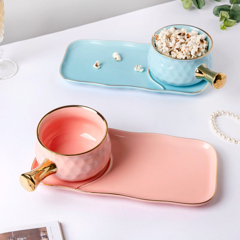 Think Pink Pot And Plate Set - Soup bowl, serving bowl set, noodle bowl, plates and bowls | Bowls for dining table & home decor