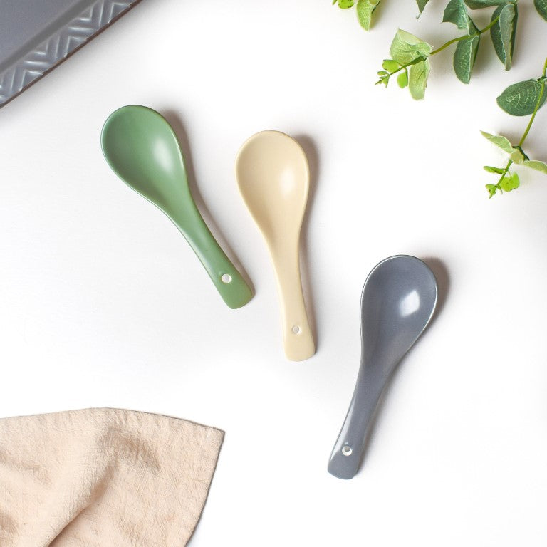 Fern Green Ceramic Soup Spoon