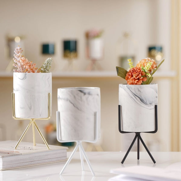 Marble Effect Plant Grower - Plant pot and plant stands | Room decor items
