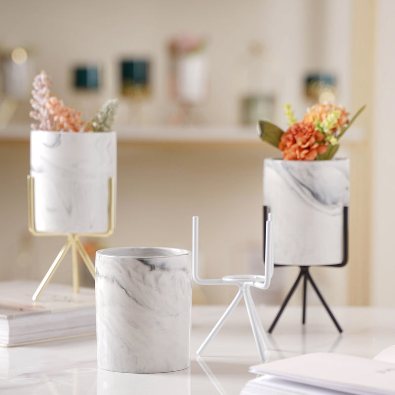 Marble Effect Plant Grower - Plant pot and plant stands | Room decor items