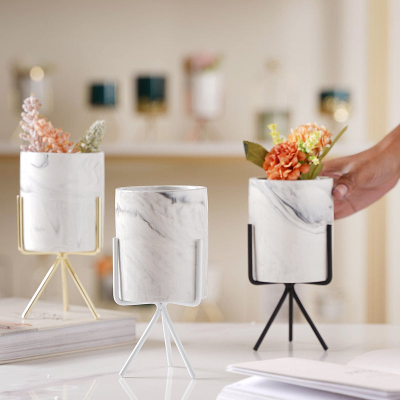 Marble Effect Plant Grower - Plant pot and plant stands | Room decor items