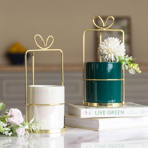 Metal Gift Wrap Stand Planter - Plant pot and plant stands | Room decor items