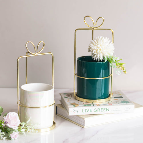 Metal Gift Wrap Stand Planter - Plant pot and plant stands | Room decor items
