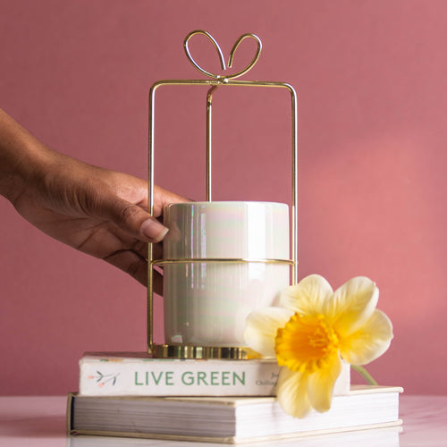 Metal Gift Wrap Stand Planter - Plant pot and plant stands | Room decor items