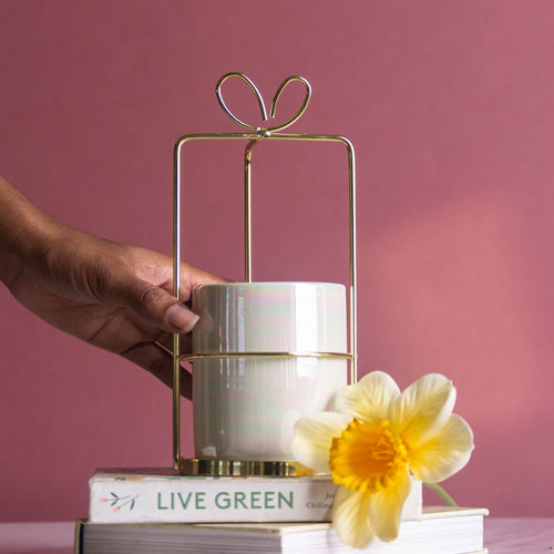 Metal Gift Wrap Stand Planter - Plant pot and plant stands | Room decor items
