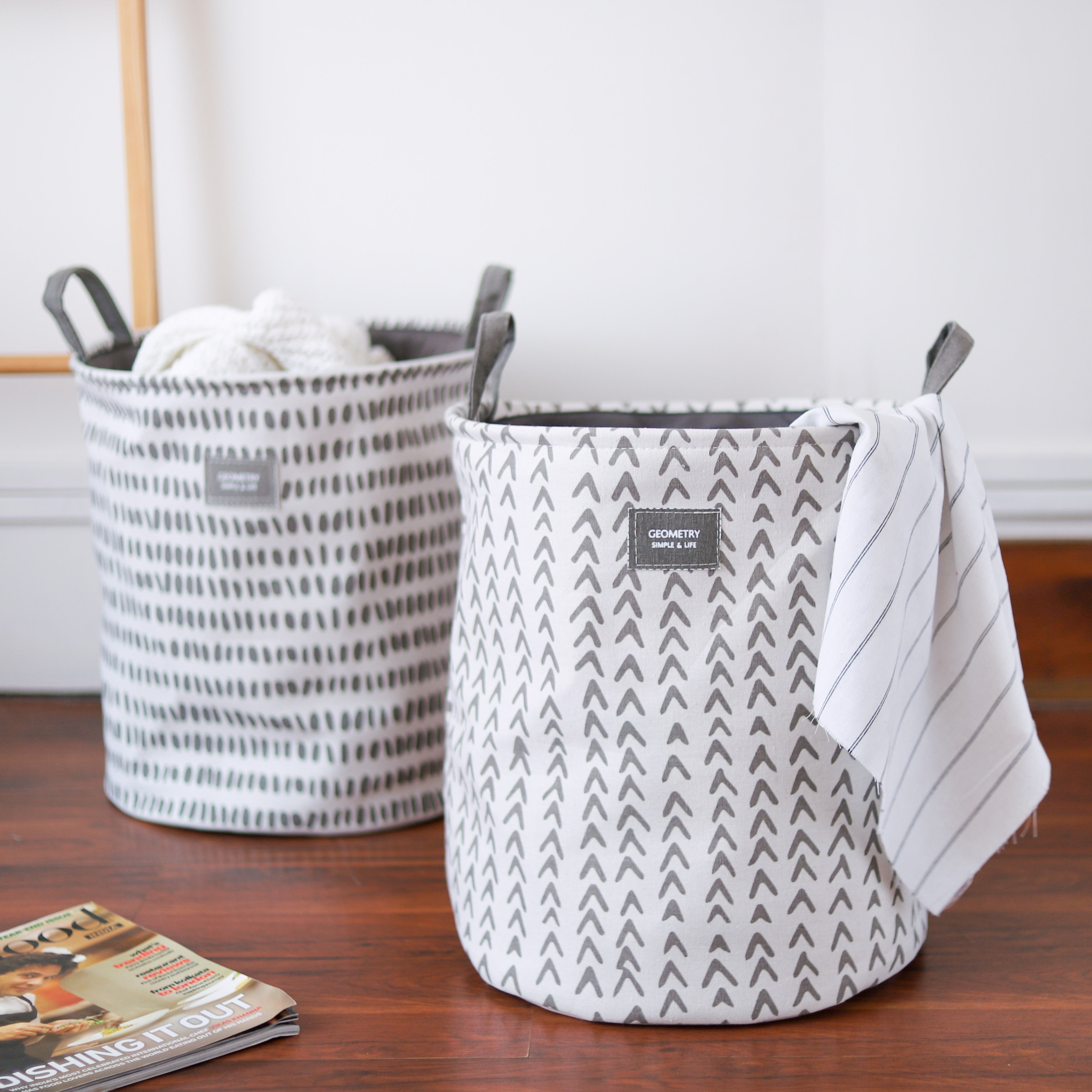 Buy Kuber Industries Round Cloth Foldable Laundry Basket Bag Set of 2 Pcs,  Volume:-30L,Multi Color Online at Lowest Price Ever in India | Check  Reviews & Ratings - Shop The World