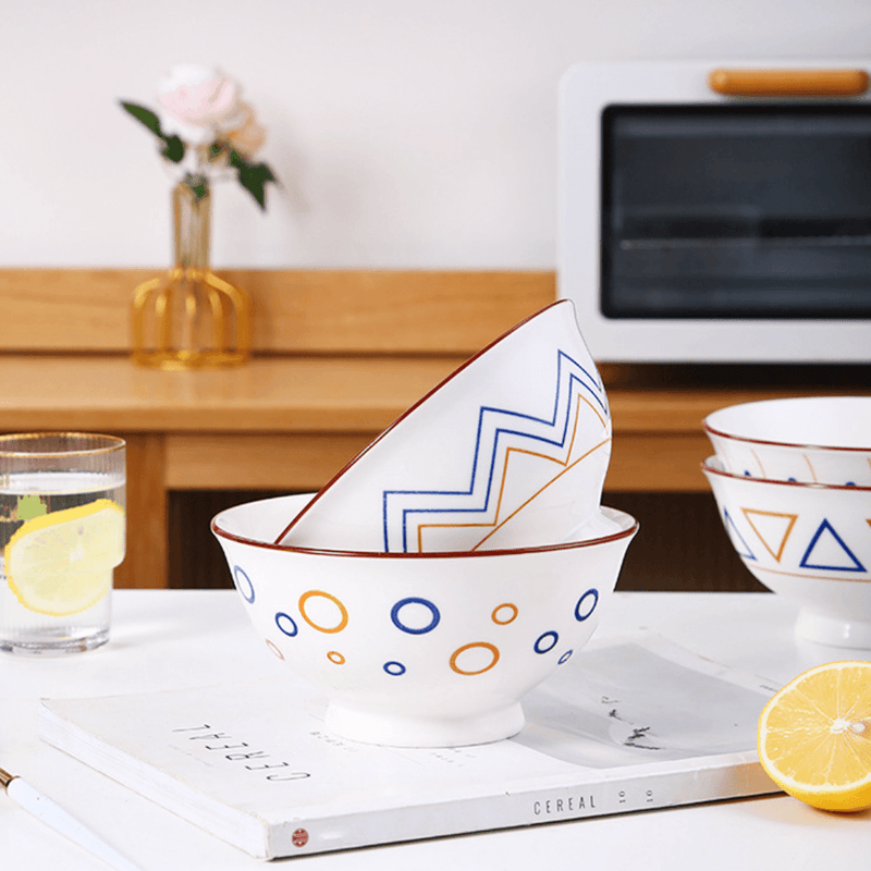 Abstract Design Bowl Set of 2 - Bowl, soup bowl, ceramic bowl, snack bowls, curry bowl, popcorn bowls | Bowls for dining table & home decor