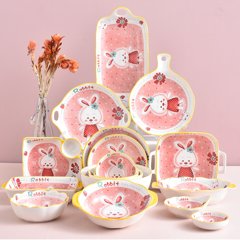 Rabbit Section Plate - Serving plate, snack plate, momo plate, plate with compartment | Plates for dining table & home decor