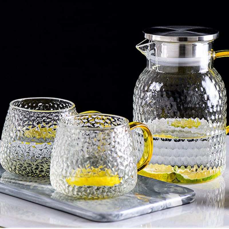 Juice Pitcher Set of 6 - Tea cup set, glass tea set, teapot set | Tea set for Dining table & Home decor