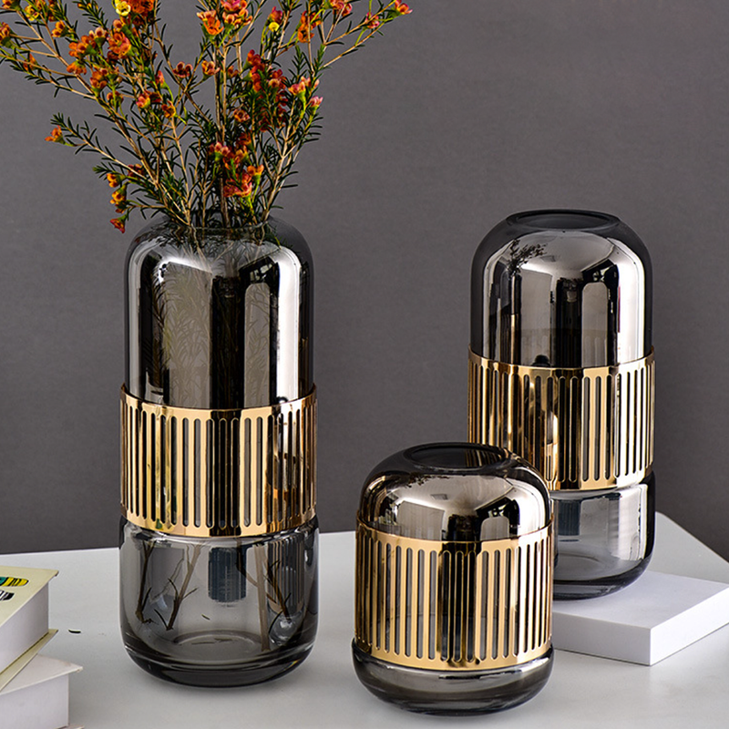 Bouquet Holder - Glass flower vase for home decor, office and gifting | Room decoration items