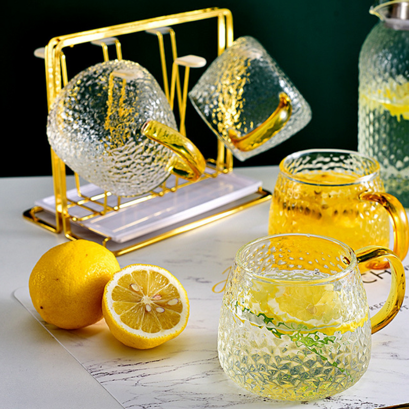 Cup with Jug Set of 2 - Tea cup set, glass tea set, teapot set | Tea set for Dining table & Home decor
