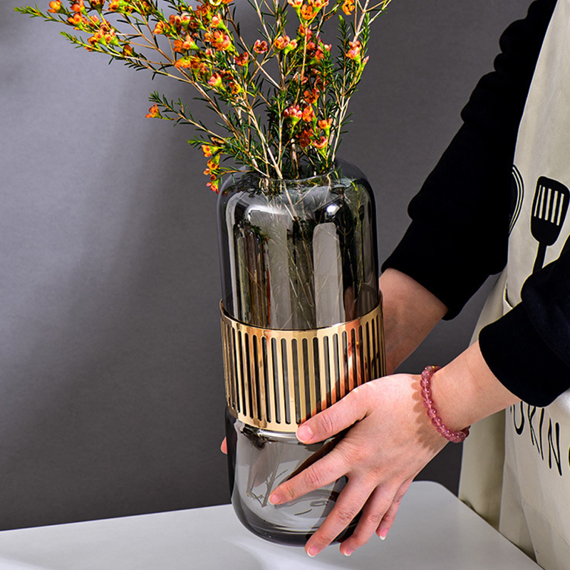 Bouquet Holder - Glass flower vase for home decor, office and gifting | Room decoration items