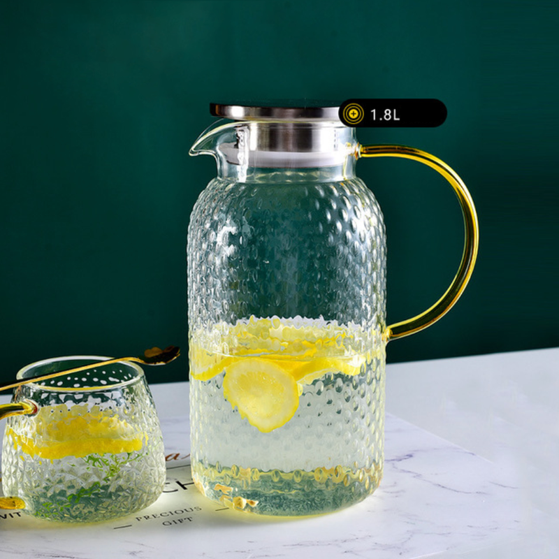 Glass Juice Set of 4 - Tea cup set, glass tea set, teapot set | Tea set for Dining table & Home decor