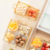 Metal Tray with Glass Bowls Set of 2 - Bowls, serving bowls, small glass bowls, snack serving bowls, section bowls, fancy serving bowls, small serving bowls | Bowls for dining table & home decor