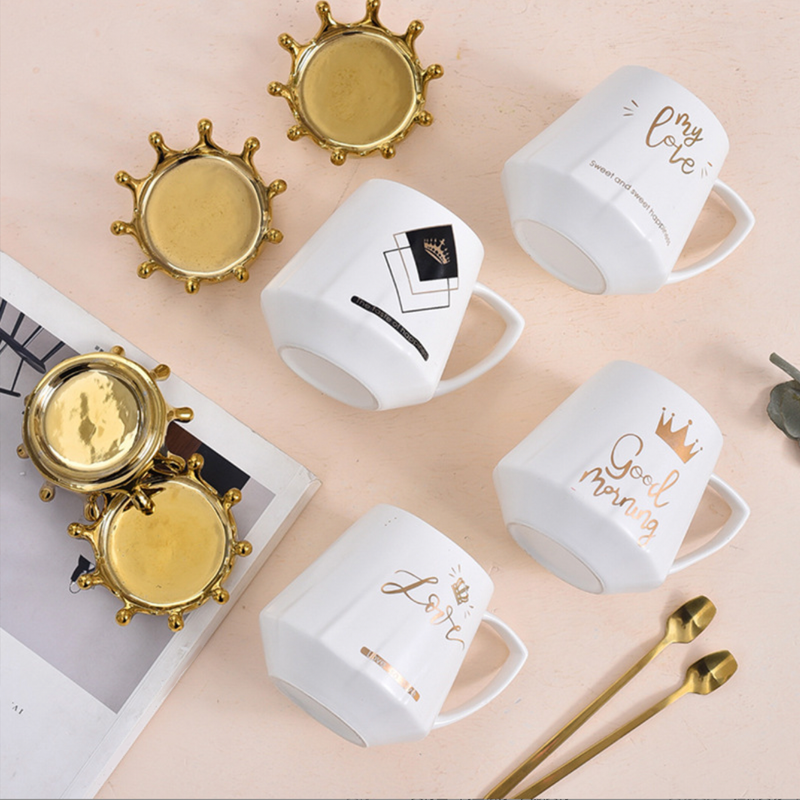 Royal Crown Love Coffee Cup With Lid 300 ml- Mug for coffee, tea mug, cappuccino mug | Cups and Mugs for Coffee Table & Home Decor