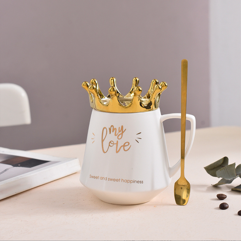 Royal Crown My Love Coffee Cup With Lid 300 ml- Mug for coffee, tea mug, cappuccino mug | Cups and Mugs for Coffee Table & Home Decor
