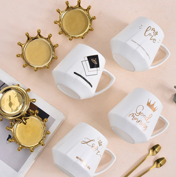 Royal Crown My Love Coffee Cup With Lid 300 ml- Mug for coffee, tea mug, cappuccino mug | Cups and Mugs for Coffee Table & Home Decor