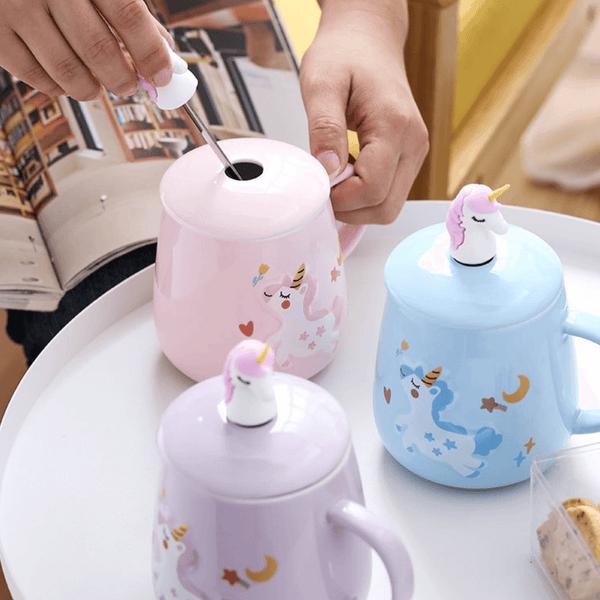 Ceramic Unicorn Cup Lavender- Mug for coffee, tea mug, cappuccino mug | Cups and Mugs for Coffee Table & Home Decor