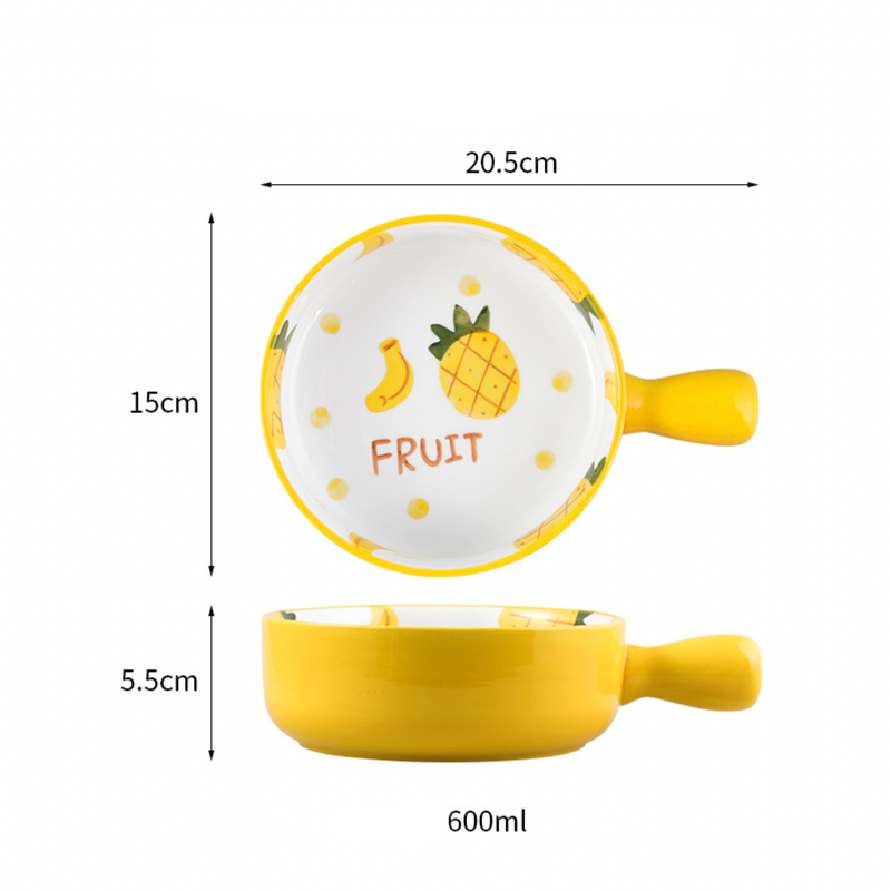 Fruit Dish With Handle - Ceramic bowl, salad bowls, snack bowls, bowl with handle | Bowls for dining table & home decor