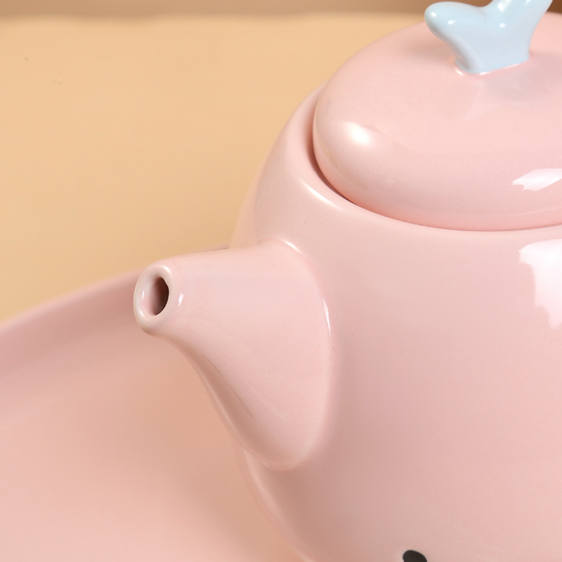 Pink Cute Whale Tea Set - Tea cup set, tea set, teapot set | Tea set for Dining Table & Home Decor