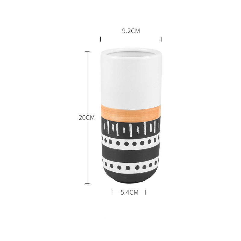 White Ethnic Vase - Flower vase for home decor, office and gifting | Home decoration items