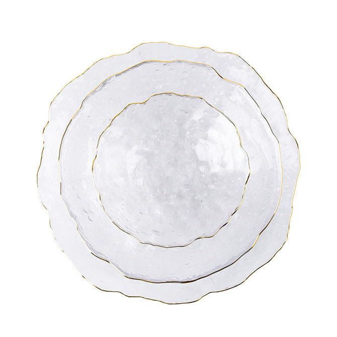 Glass Plate and Bowl Set of 3